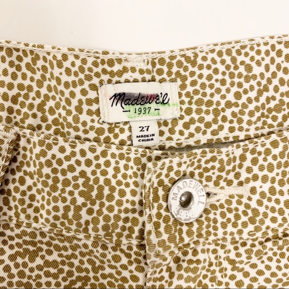 Madewell Polka Dot Raw Hem Cutoff Tan Shorts 27 - Picture 3 of 6